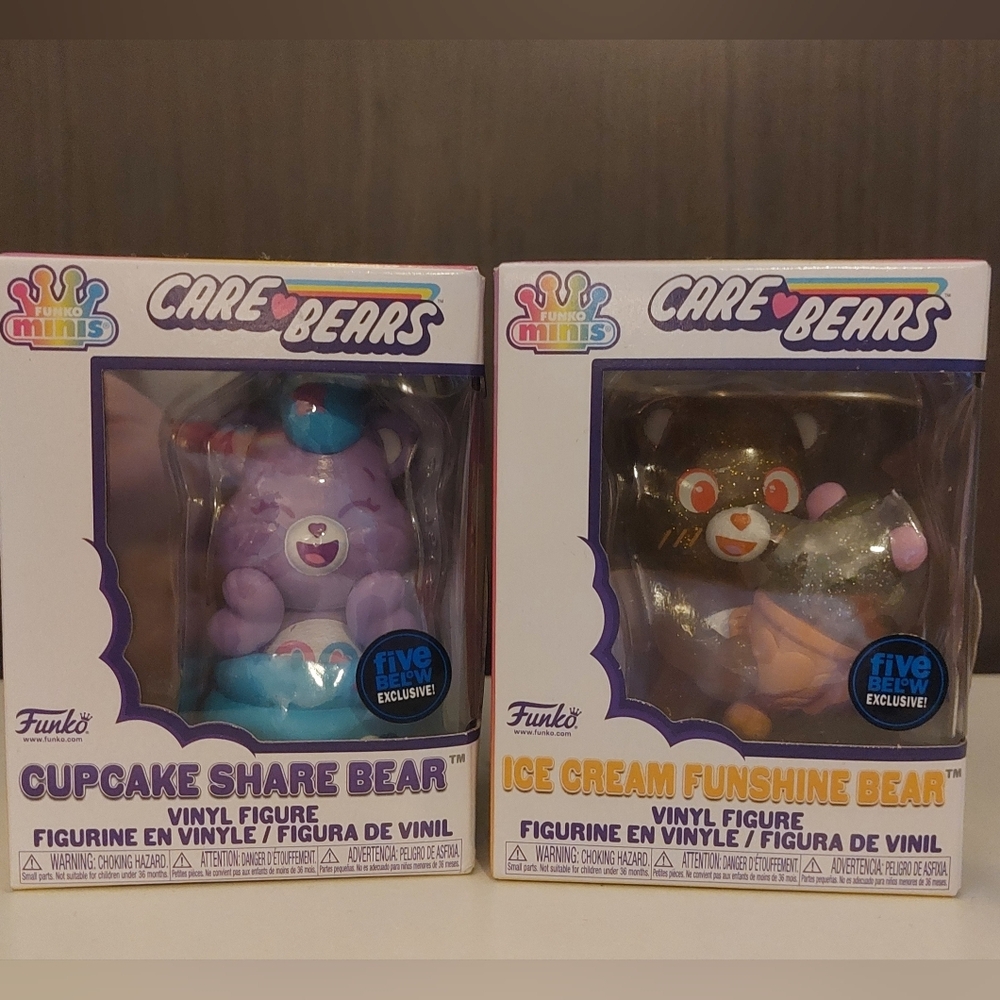 Funko Care Bears Minis Vinyl Figures Set Of 2 - Funshine Chaser & Share Bear NWT